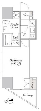 間取り3 1K 26.33㎡  賃料¥169,000 管理費¥20,000 敷金0ヶ月 礼金0ヶ月 3月下旬退去居予定　定期借家3年