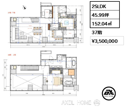 2SLDK 152.04㎡  賃料¥3,500,000