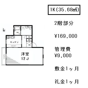 間取り5 2LDK 84.85㎡ 28階 賃料¥320,000 管理費¥10,000 敷金1ヶ月 礼金0ヶ月