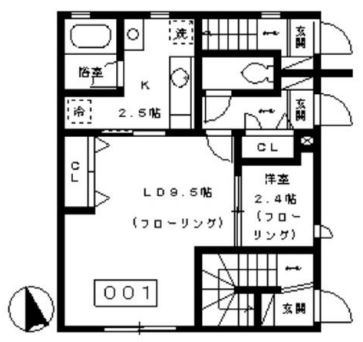 間取り6 1LDK 35.19㎡  賃料¥160,000 管理費¥3,000 敷金1ヶ月 礼金1.5ヶ月 ２月中旬入居可能予定