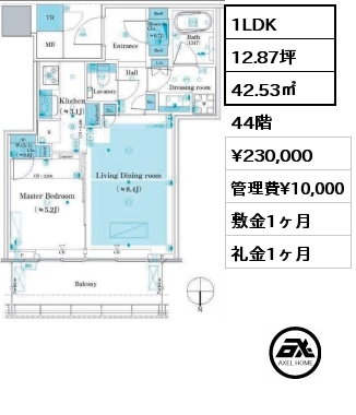 間取り7 3LDK 73.06㎡ 32階 賃料¥360,000 管理費¥20,000 敷金1ヶ月 礼金1ヶ月