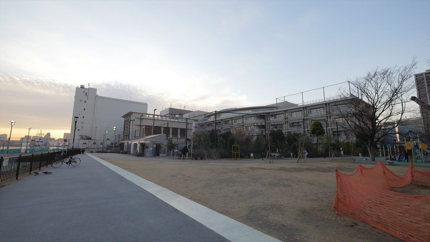 豊海小学校周辺の街並み