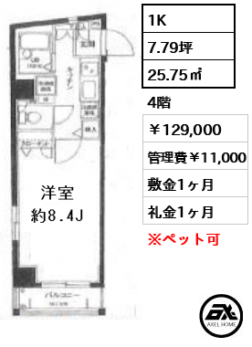 レガリアヒルズ代々木 129,000円