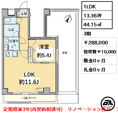 カスタリア千駄ヶ谷 288,000円