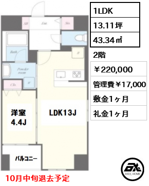 メゾンクラフト神田錦町 220,000円