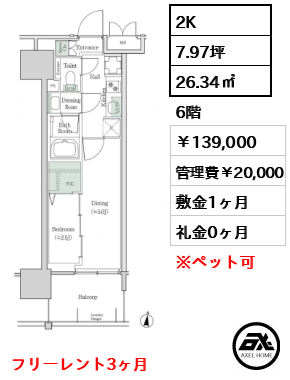ブルックサイドレジデンス木場 139,000円