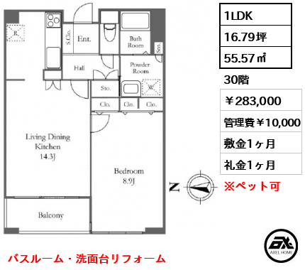 リバーシティ21 イーストタワーズⅡ 283,000円