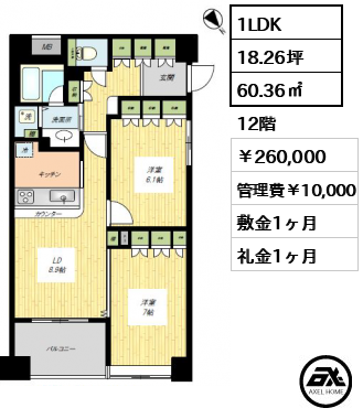 グラーサ東京イースト 260,000円