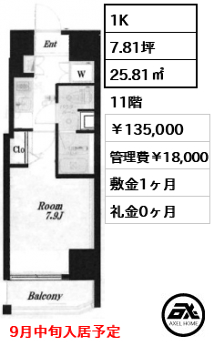 ジェノヴィア新宿御苑グリーンヴェール　(GENOVIA新宿御苑green veil) 135,000円
