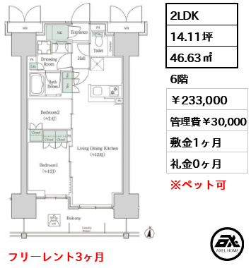 ブルックサイドレジデンス木場 233,000円