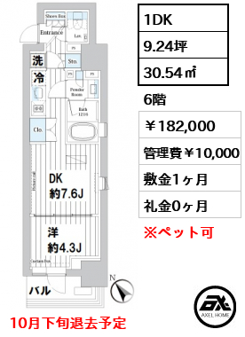 ライオンズフォーシア築地ステーション 18.2万円
