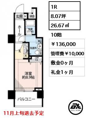 プレール・ドゥーク東新宿Ⅲ 136,000円