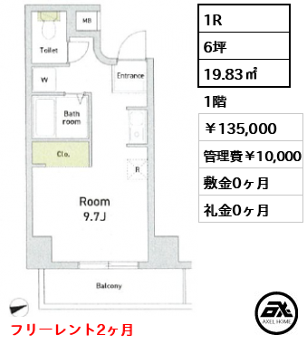 エスモア銀座イースト 135,000円
