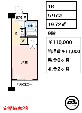 プライムアーバン勝どき 110,000円