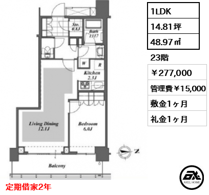 ブリリアイストタワー勝どき（Brillia ist） 27.7万円
