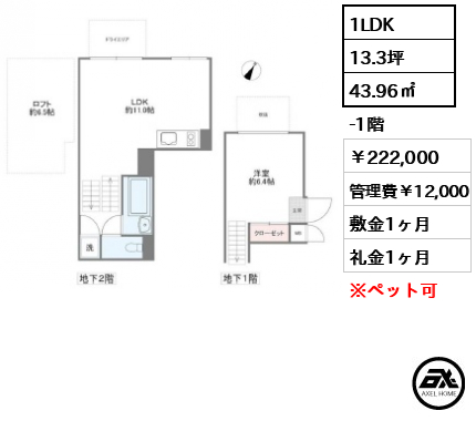 ZOOM表参道（ズーム表参道） 222,000円