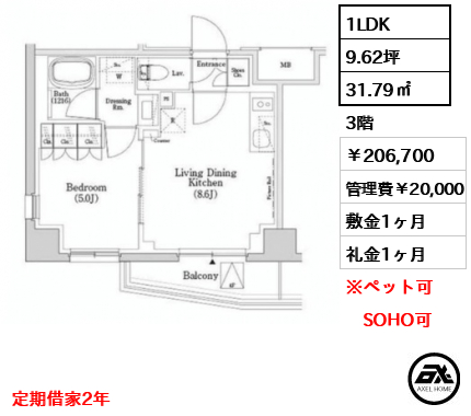 ザ・パークハビオSOHO市谷左内町 20.7万円