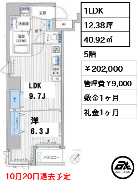エムズサニーパレス月島 202,000円