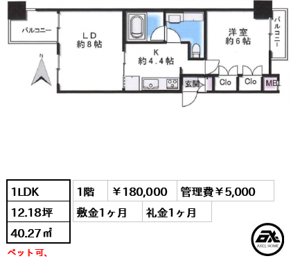 アパガーデンズ新宿戸山公園 （APAガーデンズ新宿戸山公園） 180,000円