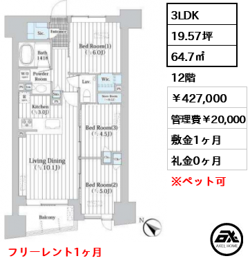 ザ・グランクラッセ日本橋イースト 427,000円