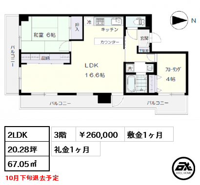 クインズコート新宿 260,000円