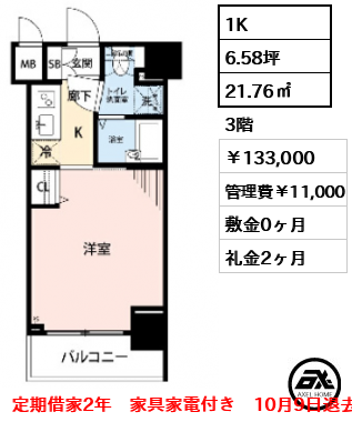 レジディア銀座東 133,000円