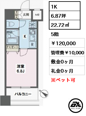 ドゥーエ新川 120,000円