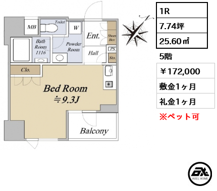 アドヴァンシティ月島 172,000円