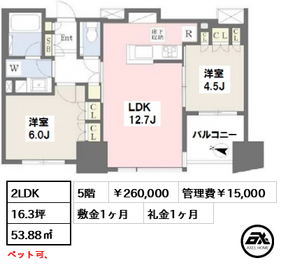 パークホームズ本郷東大前 260,000円