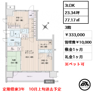 エスティメゾン豊洲レジデンス　C棟 333,000円