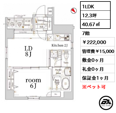 Log銀座東 (ログ銀座東) 22.2万円