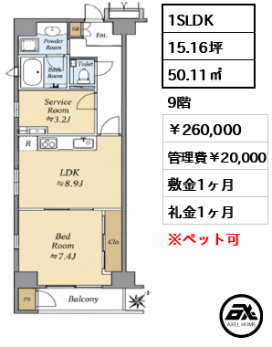 グリーンパーク銀座デ・プレ 260,000円