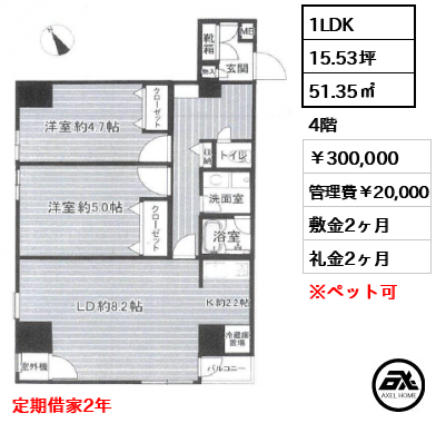 菱和パレス銀座八丁目　（RYOWA　PALACE　GINZA　8CHOME） 300,000円