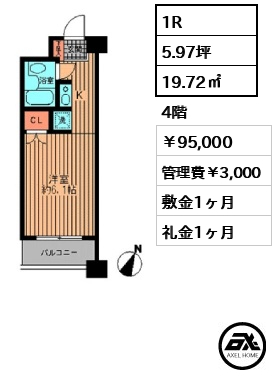プライムアーバン勝どき 95,000円