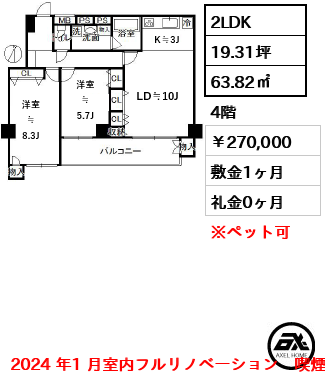 新宿内藤町ハウス 270,000円