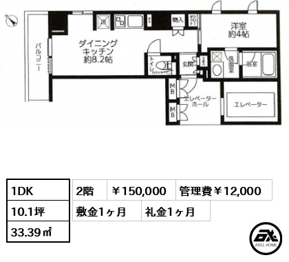 クオリア銀座やま祢ビル 150,000円