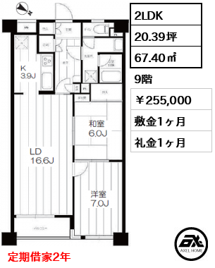 サンビューハイツ五番町 255,000円