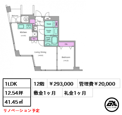 レジディアタワー乃木坂 293,000円