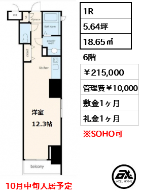 ボルト銀座レジデンス 215,000円
