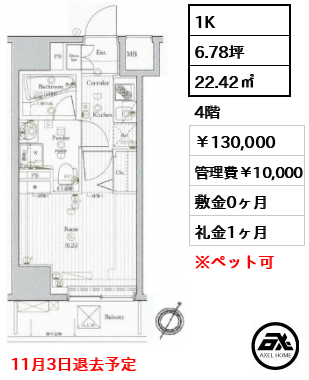 プレミアムキューブ田町 130,000円