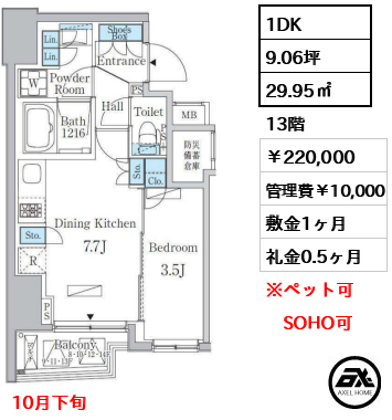 アーバンコア原宿 22万円