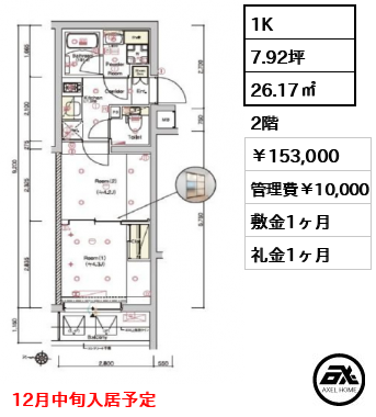 SYFORME HIGASHI-SHINJUKUⅢ（シーフォルム東新宿Ⅲ） 153,000円