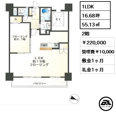 ニューハイツ新神楽坂 220,000円