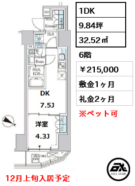 パークアクシス赤坂山王 215,000円