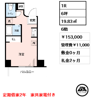 エスモア銀座イースト 153,000円