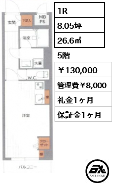 ライオンズガーデン新宿 130,000円