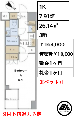Brillia ist 千駄ヶ谷 (ブリリアイスト千駄ヶ谷) 164,000円