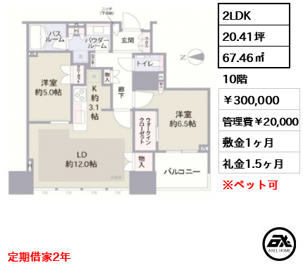 シティタワーズ豊洲ザ・ツイン サウスタワー 300,000円