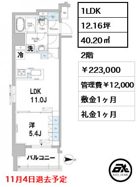 FORESTA湊町（旧アーバネックス銀座東Ⅱ） 223,000円
