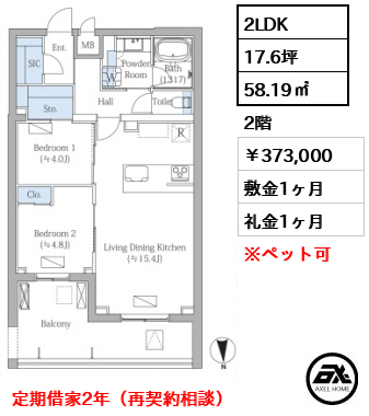 MOCXION PREMIUM四谷大京町（モクシオンプレミアム四谷大京町） 373,000円